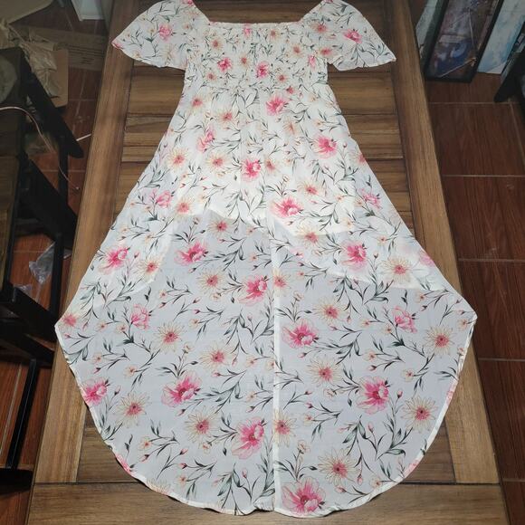 Lily Rose Short Sleeve Summer Hi-Low Dress w/ Flowers - Size XL - Picture 4 of 7